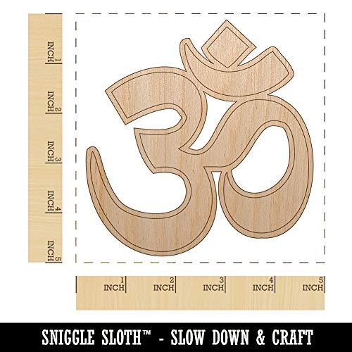 Om Aum Hinduism Buddhism Jainism Yoga Symbol Unfinished Wood Shape Piece Cutout for DIY Craft Projects - 1/8 Inch Thick - 4.70 Inch Size Sniggle Sloth