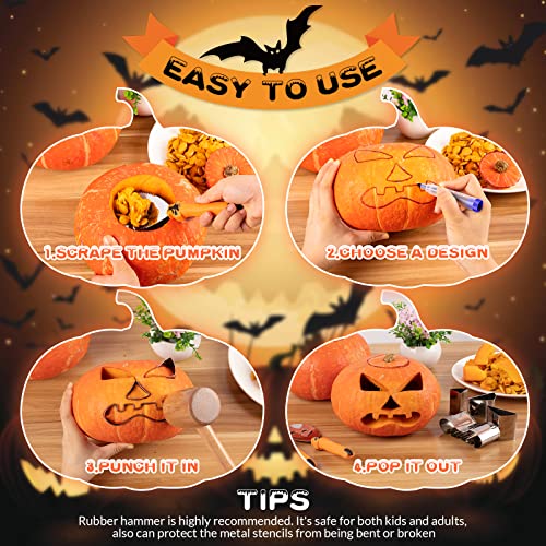 WANNTS Pumpkin Carving Kit Halloween, Safe and Easy Set for Kids, DIY Stainless Steel Tools Halloween Decoration Jack-O-Lanterns, Gift Halloween(24 WANNTS