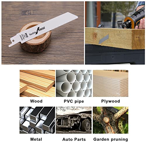 10PCS S922EF Reciprocating Saw Blades Metal 18TPI 150mm BIM Sabre Saw Blades for Cutting Metal 1.4mm Tooth Pitch Power Tool Accessories Micro Traders