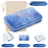 PEVART Empty Watercolor Palette, Metal Empty Watercolor Tin Palette Paint Case with Fold Out Palette with 50 Empty Half Pans for DIY Painting Tray PEVART