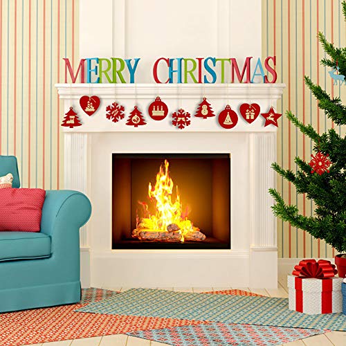 BROTOU 50PCS DIY Wooden Christmas Ornaments, Unfinished Wood Ornaments Crafts for Holiday, Festival, Wedding Party, Christmas Crafts for Kids BROTOU