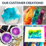 Alcohol Ink Set - New Improved Formula - 24 Highly Saturated Alcohol Inks - Fast-Drying and Permanent Inks - Versatile Alcohol Ink for Epoxy Resin, Piccassio