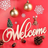 Joyavo Welcome Hello Unfinished Wooden Letters Sign Wood Cutout Signs for Wreath Blank Decorative Word Signs for Crafts/Painting/Wall Decor/Letter Joyavo