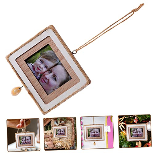 Toddmomy 5pcs wooden photo frame pendant hanging picture frame unfinished picture ornaments tiny house picture frame dollhouse picture frame wooden