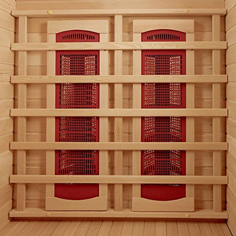 Radiant Saunas BSA2400 1-2 Person Hemlock Ceramic Infrared Sauna,Brown Blue Wave