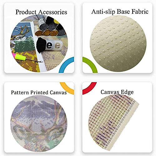 ZFFLYH Deer Latch Hook Kit, DIY Large Latch Hook Kit for Adults 3D Printed Canvas Pattern Crochet Handcraft Embroidery Tapestry Hobby & Crafts ZFFLYH