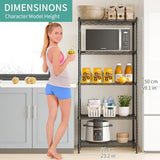 ALVOROG 5 Tier Shelves for Storage Shelving Units and Storage Heavy Duty Metal Storage Shelf Wire Rack Shelving Adjustable Kitchen Shelf Garage ALVOROG