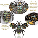 CmayAlgc 3D Wooden Bee Sculpture - Rustic Forest Decor for Home and Office CmayAlgc