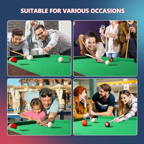 PEXMOR 48" Pool Table, Billiard Game Table for Kids and Adults, Mini Pool Table Set Indoor & Outdoor for Game Room Family with Balls, Cues, Chalk, PEXMOR