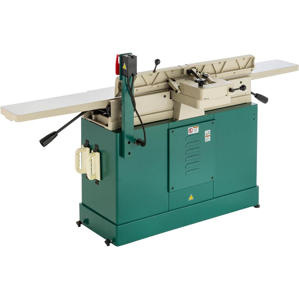 Grizzly Industrial G0858-8" x 76" Parallelogram Jointer with Helical Cutterhead & Mobile Base - WoodArtSupply