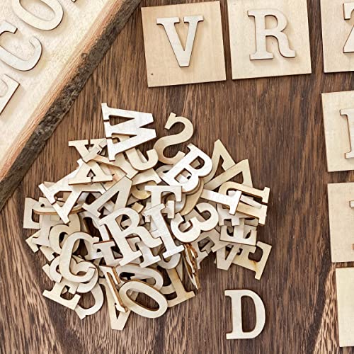 306 Pieces 1-1/4 Inch(1.25") Small Unfinished Wooden Letters and Wooden Numbers Decorative Font Alphabet Letters for Scrapbooking DIY Crafts Homemade Cregugua