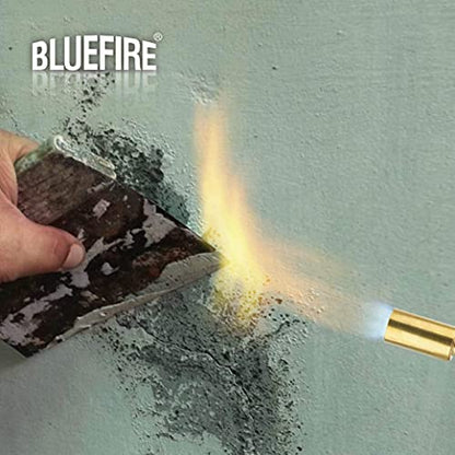 BLUEFIRE Solid Brass Jumbo Pencil Flame Gas Welding Torch Head Nozzle Upgraded Full Metal Version Fuel by MAPP MAP Pro Propane CGA600 Cylinder Bottle - WoodArtSupply