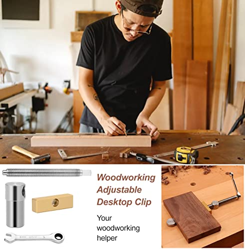 2PCS 3/4 Inch Bench Dog Clamps, Woodworking Clamps with 4 Bench Dogs, CNC Precision Machining Bench Dog with 2 Ratchet Wrenches, Low Profile Design JEEJINYAN