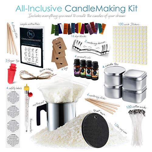 Hearth & Harbor Soy Candle Making Kit for Adults & Kids, Candle Making Supplies, DIY Candle Making Kit for Beginners, Natural Soy Wax Candle Making - WoodArtSupply