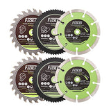 FACHLICH 4-1/2" Circular Saw Blades Set,6pcs HSS/TCT/Diamond Saw Blades for Cutting Wood Metal Plastic Tile 3/8 inch Arbor FACHLICH