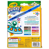 Crayola Clicks Washable Markers with Retractable Tips, School Supplies, Art Markers, 10 Count. Crayola