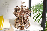 UGEARS Carousel Wooden Mechanical 3D Model Self-Assembling Craft DIY Kit Adult and Teens Puzzle Gift UGEARS