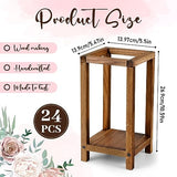 Soaoo 24 Pcs Wooden Candle Lantern Wedding Centerpiece for Table Rustic Wood Lantern Candle Holder Farmhouse Candle Lantern for Christmas Soaoo