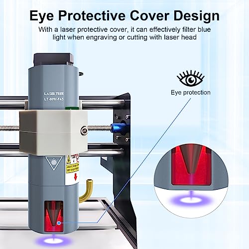 LASER TREE 80W Laser Module, 10W Optical Power Output Laser Engraving Module with Air Assist, Built-in FAC, Double Ultra-Fine Compressed Spot Laser - WoodArtSupply