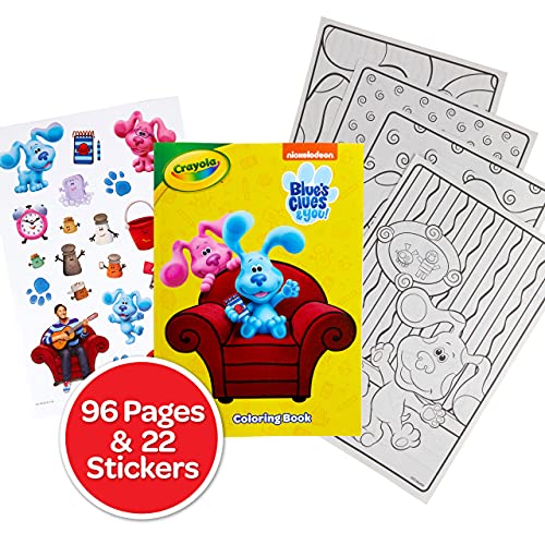 Crayola Blues Clues Coloring Book with Stickers, Gift for Kids, 96 Pages, Ages 3, 4, 5, 6 - WoodArtSupply