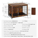 VEVOR Dog Crate Furniture, 38 inch Wooden Dog Crate with Double Doors, Heavy-Duty Dog Cage End Table with Multi-Purpose Removable Tray, Modern Dog VEVOR