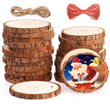 Natural Wood Slices for Christmas Ornaments, 25Pcs DIY Unfinished Wooden Craft Kit Predrilled with Hole Wooden Circles Tree Slices for Christmas Tree UMEELR
