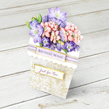 Katy Sue Flower Patch Pots Card Making Kit - Contains 8 Cards, 8 Envelopes, 3 Sheets of Floral Die Cut Decoupage & 2 Sheets of Foiled & Die Cut Katy Sue