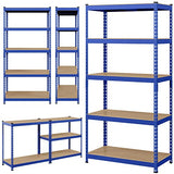 Topeakmart 5-Tier Utility Shelves, Metal Storage Shelves Garage Shelving Unit Adjustable Garage Storage Shelves Storage Racks Heavy Duty Shed Topeakmart