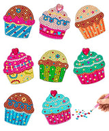 Cupcake Diamond Painting Magnets Set -2023 Ver w/ 8pcs - Diamond Painting Kits for Kids w/ Diamond Painting Stickers & Wood - Diamond Art Kits for Little Jupiter