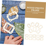 KALLORY 20pcs Small Photo Frame Unfinished Wood Slices Craft Necklace Pendant Unfinished Photo Frames Wood Frames for Crafts Scrapbooking Picture KALLORY