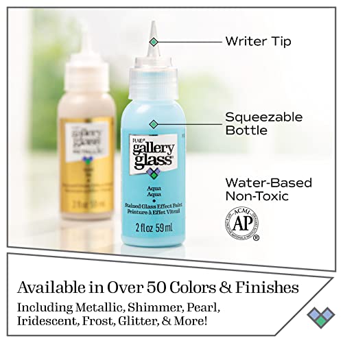 Gallery Glass Jewel Tones PROMOGGJL22 Stained Kit, 8 Piece Glass Paint Set for DIY Arts and Crafts, Perfect for Beginners and Artists Gallery Glass