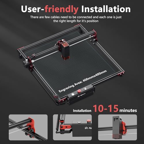 AlgoLaser DIY KIT 5W Laser Engraver, Support WIFI and Emergency Stop, 12000mm/min Speed Laser Engraving Machine, 0.04x0.09mm Laser Spot Laser AlgoLaser
