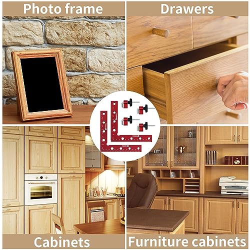 HARDELL 90 Degree Positioning Squares Right Angle Clamps 5.5" x 5.5"(14 x 14cm) Aluminum Alloy Woodworking Carpenter Corner Clamping Square Tool for HARDELL