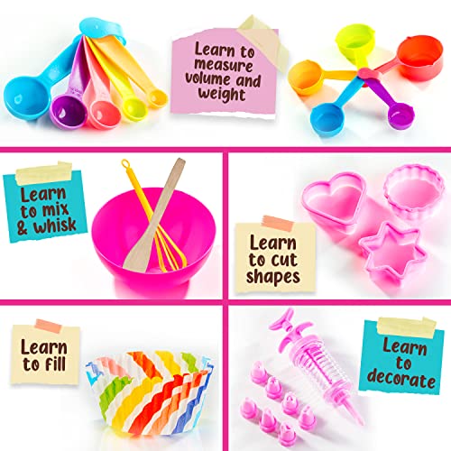 GirlZone Little Baker's Bakery Set, 40pc Kids Baking Set with Baking Utensils for Kids, Apron and Recipes to Make Yummy Baked Goods, Great Gift Idea GirlZone