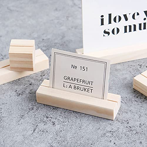 HZLHZYY 20 Pack Wood Sign Holder Wood Block Stand Holder Wooden Menu Stand Holder Photo Stand Place Card Holder Picture Table Display Stand Small HZLHZYY