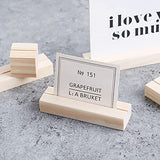 HZLHZYY 20 Pack Wood Sign Holder Wood Block Stand Holder Wooden Menu Stand Holder Photo Stand Place Card Holder Picture Table Display Stand Small HZLHZYY