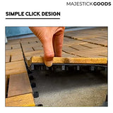 Interlocking Deck Tiles 8 Pack - Snap Together Wood Flooring | 12 x Acacia Hardwood Outdoor for Patio Click Floor Decking Tile Outdoors Balcony Majestick Goods