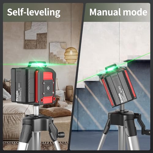 8 Line Laser Level 2×360° Leveling Green Laser Self Level Tool，200ft 2D Green Line Cross for Leveling Tool for Construction and Picture Hanging，Laser Ereoin