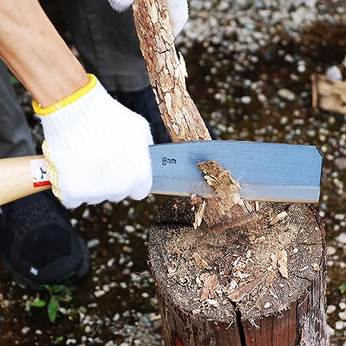 KAKURI Japanese NATA Hatchet Tool 7" [Single Bevel] Made in Japan, Heavy Duty Garden Axe Tool with Wood Handle for Cutting, Shaving, Carving, KAKURI
