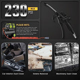 High Volume Air Blow Gun with Rubber Guard Air Flow Nozzle, Industrial Household Air Blower Gun Angle Ben Jet Nozzle, Air Gun for Compressor SARDVISA