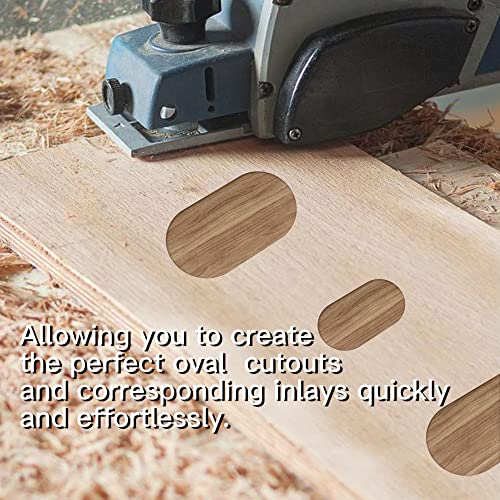 Monliful Pack of 4 Oval Inlay Template Set, Router Templates for Woodworking,Router Jig Templates Decorative Templates Monliful