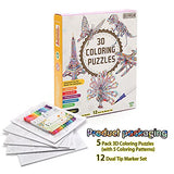 BEARUN 3D Coloring Puzzle Set, Arts and Crafts for Girls and Boys Age 6 7 8 9 10 11 12 Year Old, Fun Educational Painting Crafts Kit with Supplies BEARUN