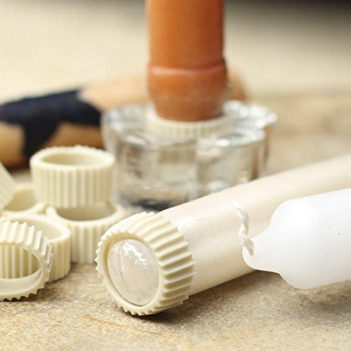 Factory Direct Craft Pack of 20 Rubber Candle Hugger Grippers - Candle Holders for Taper Candles and Candle Cups - Stay Put Candle Grips Keep The Factory Direct Craft