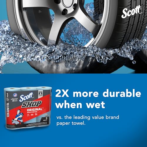 Scott® Shop Towels Original™ (75143), Original Blue Shop Towels, 9.4"x11" sheets, 10 Packs of 3 Rolls (55 Towels/Roll, 30 Rolls/Case, 1,650 SCOTT SHOP ORIGINAL