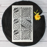 Aleks Melnyk No.433 Metal Stencil, Aztec Stencil Patterns and Symbols, Small Stencil, 1 PC, Template for Wood Burning, Engraving, Crafting, Aleks Melnyk