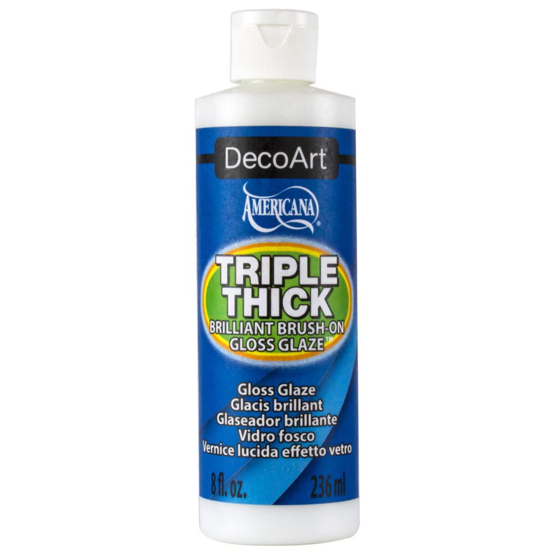 DecoArt Triple Thick Gloss Glaz, 8 fl oz Bottle,White Blue - WoodArtSupply