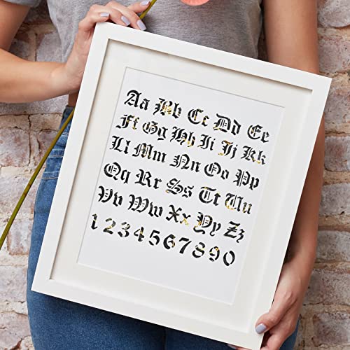 BENECREAT Matte Metal Letters Stencils, Gothic A to Z Alphabet & Number Stencil Template for Painting, Wood Burning, Leather Burning, Engraving, BENECREAT