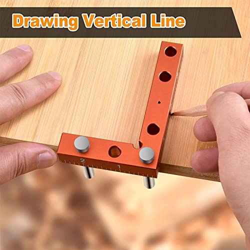 Mini Small Square Center Finder Tool 90 Degree Precision Machinist Square Quick Measuring Square Edge Marking Center Finder for Woodworking Pocket