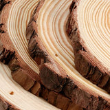 JEUIHAU 10 PCS 6.7-7 Inches Natural Wood Slices with Holes, Unfinished Predrilled Wooden Circles Tree Bark Slice, Blank Wooden Log Circles for DIY JEUIHAU