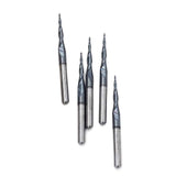 OSCARBIDE Tapered Ball Nose Carbide End Mills 1/8" Shank R0.25 CNC Router Bit 2 Flutes Tin Coated for Engraving Milling 3D Relief Carving.5pcs/Set OSCARBIDE